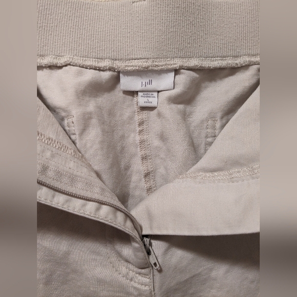 J. Jill Petite Off-White Linen Blend Pull-On Trouser Pants Comfort Essential - Picture 8 of 10
